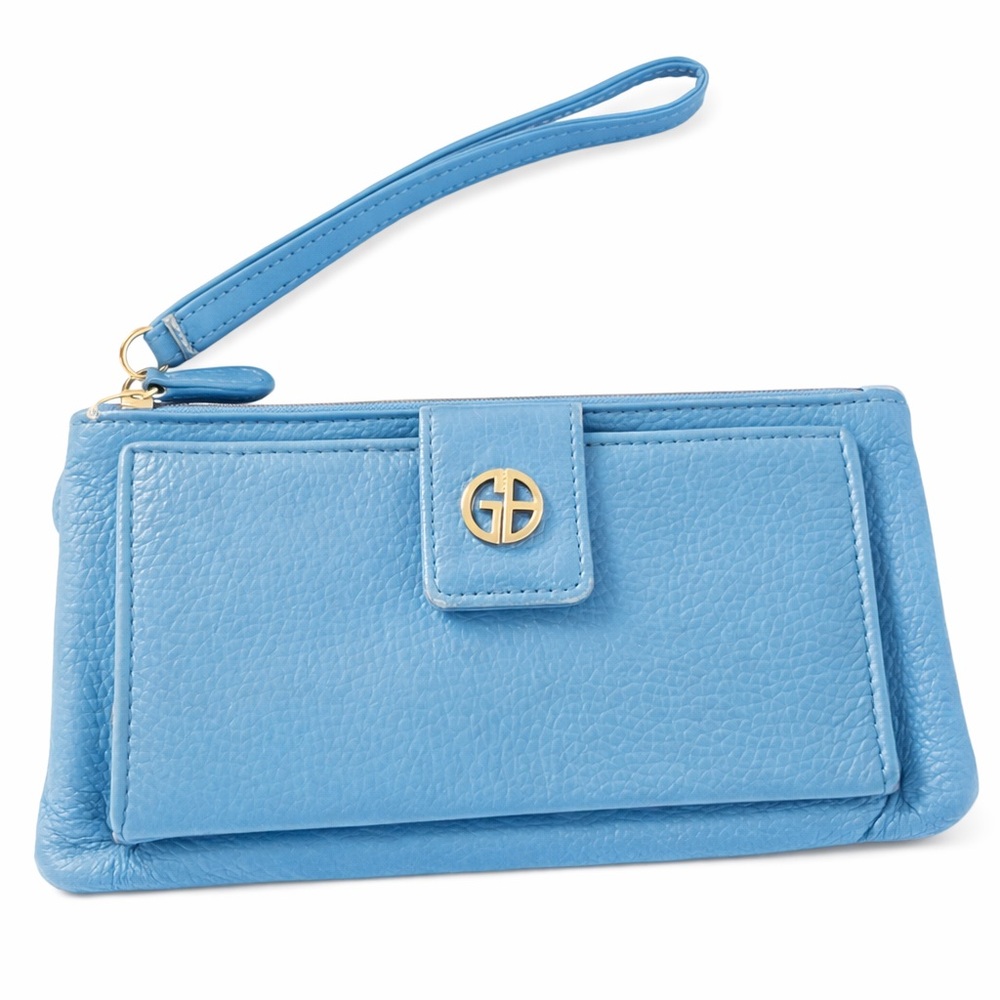 Giani Bernini Genuine Leather Wristlet Wallet – Blue